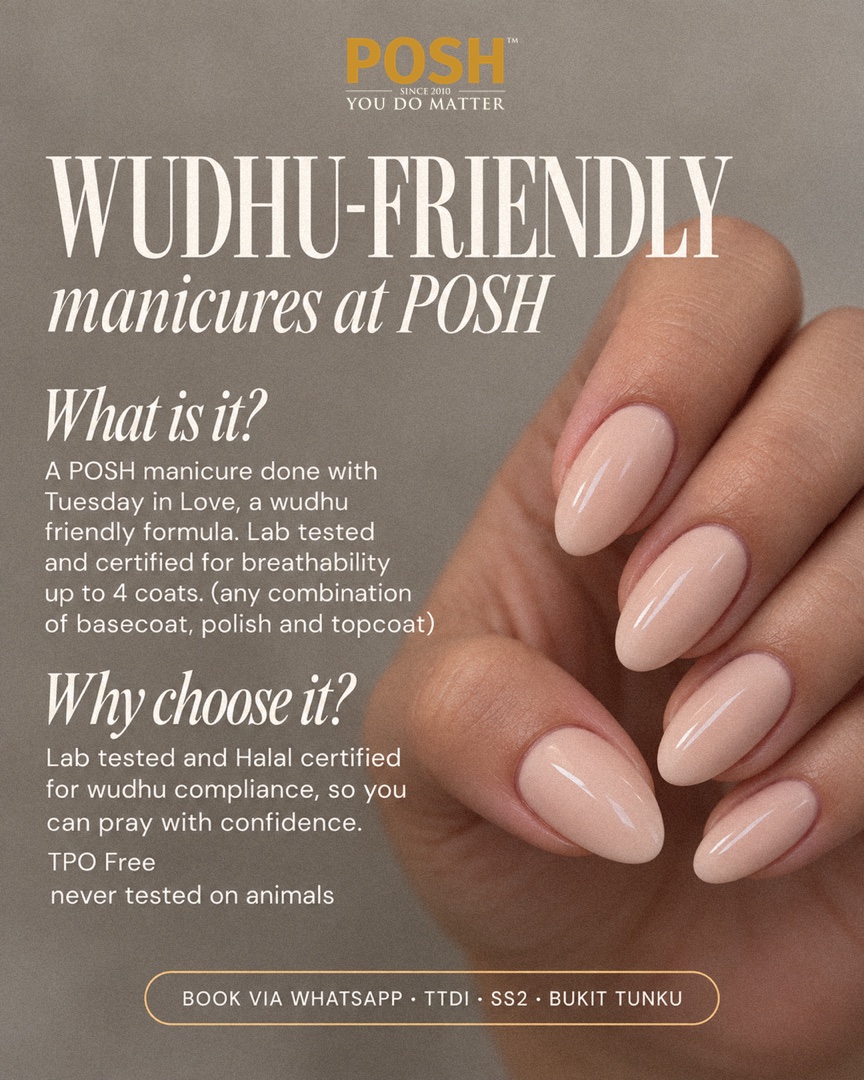 Wudhu-friendly manicures at POSH, Static ad
